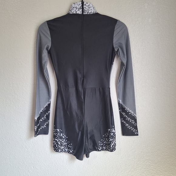 Dancer Girl XS Silver Star Glitz Pom Team Competition Leotard Costume - Picture 4 of 5